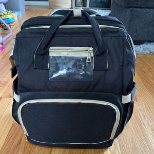 Black and Tan Diaper Bag Backpack